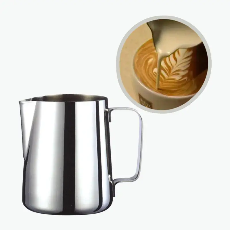 إبريق حليب ستانلس ستيل 600 مل لمقاييس الحليب المهنية
