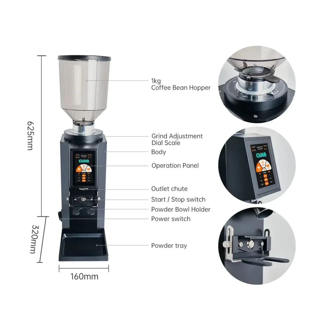 DF83C Stepless Espresso Grinder 83mm DLC Burrs Commercial Grinder - Image 2