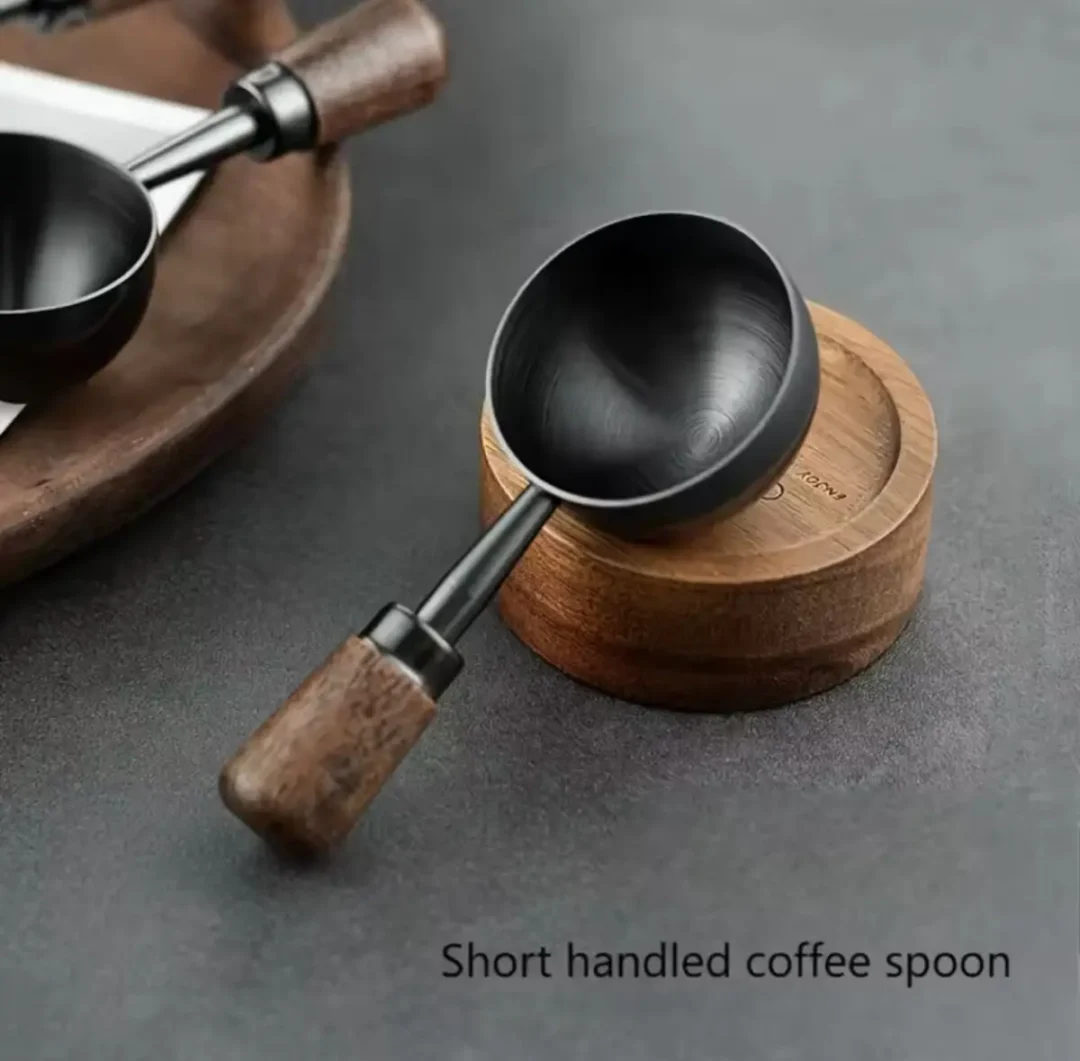 Stainless steel coffee measuring spoon with walnut handle – Geek In UAE