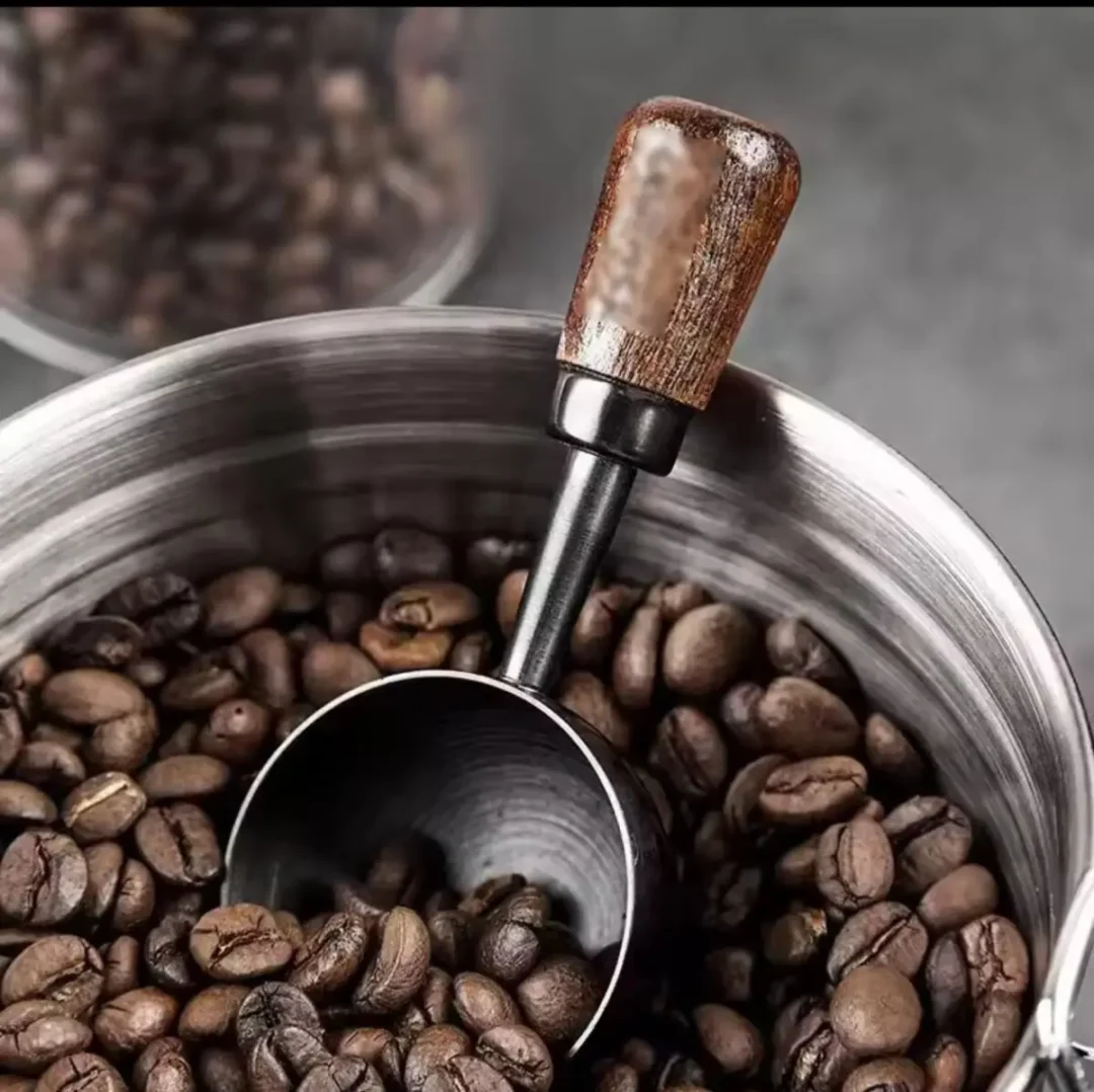Stainless steel coffee measuring spoon with walnut handle – Geek In UAE