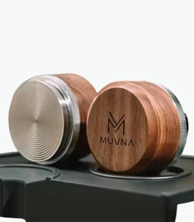 MUVNA Solid Wood Tamper 58mm with walnut threaded bottom – Geek In UAE