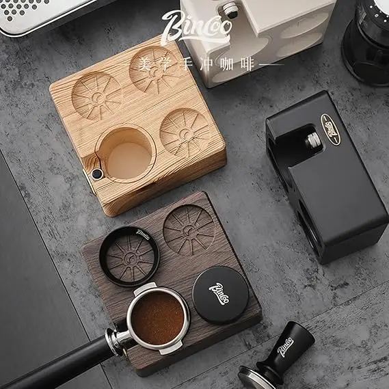 Coffee tamper mat stand with adjustable holder for espresso