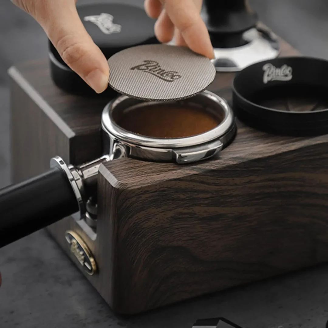 Coffee tamper mat stand with adjustable holder for espresso