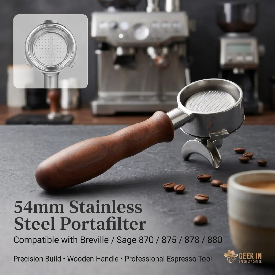 Bottomless espresso portafilter compatible with Breville 870